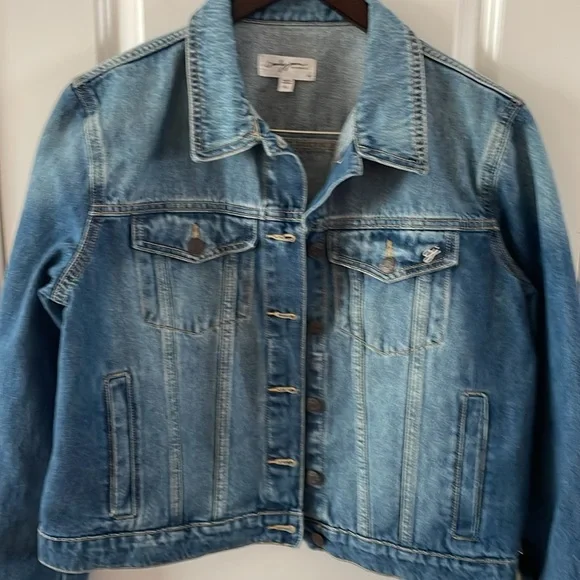 Carly Jean Los Angeles fletcher medium wash denim jacket women’s size XL - Picture 3 of 9